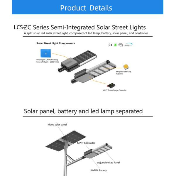 30watts 100w Solar Hybrid Street Light LED Solar Powered Lights IP65 Waterproof