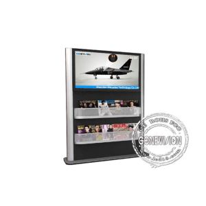Landscape Magazine Holder Advertising Kiosks Displays , Touch Interactive