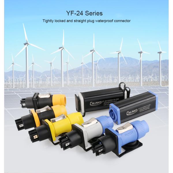 CNLINKO YF-24-C03PE-01-001 Power Quick Plug Socket Ip68 Waterproof Connector Male and Female 20A 3 Pin XLR Powercon Connector