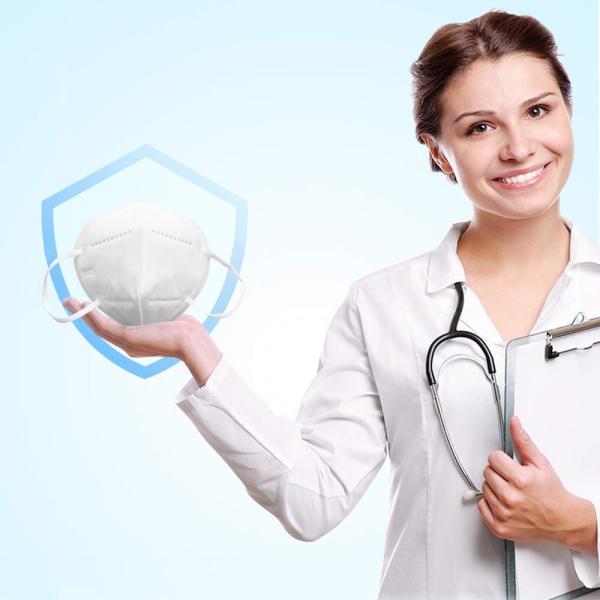 White KN95 N95 Face Mask Surgical Disposable Elastic Earloop Without Valve