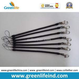 China Plastic Long Slim Coil Retainers w/Lobster Claw Key Clip and Nylon Short String on sale