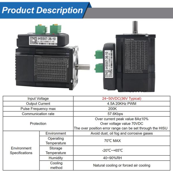 Original JMC Integrated 57 Step Servo Closed Loop Drive Motor IHSS57-36-10