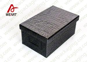 Wholesale Black Leather Coated  Branded Products Cardboard Gift Boxes With Lids OEM from china suppliers