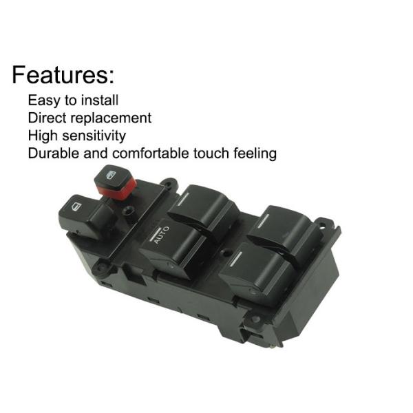 Black Driver Side Power Window Switch Front Side 35750-SNA-K01 CHM 2014