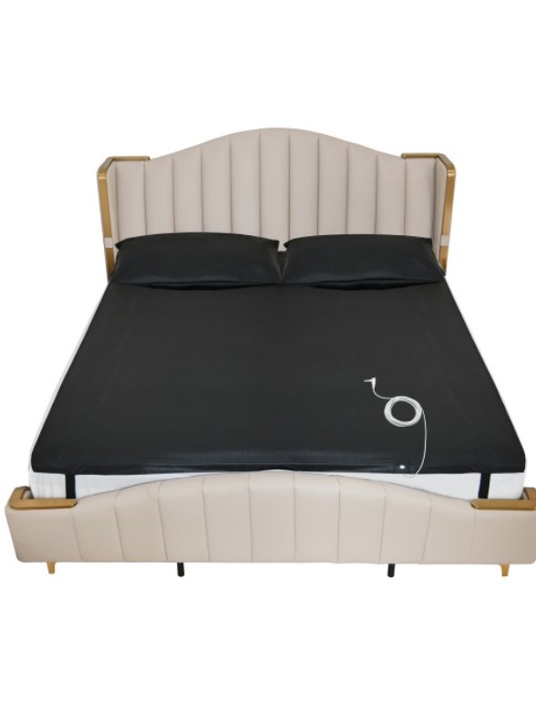 Grounding Half Sheet for Queen King Cotton Silver Flat Bed Sheet with Earthing Cord & Adapter