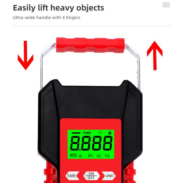 Digital Waterproof Rechargeable Hanging Scale Luggage Scale 50kg 0.01kg LCD Display Fishing Scale With Measuring Tape IP68