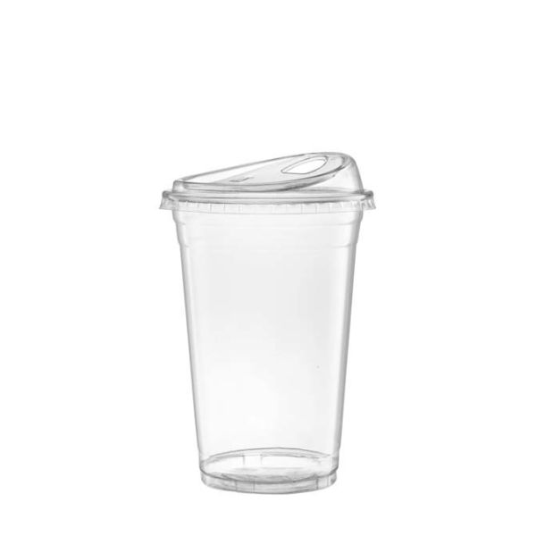 Disposable Custom Logo Printed Cold Coffee Cup Plastic Cups with Sip Lids