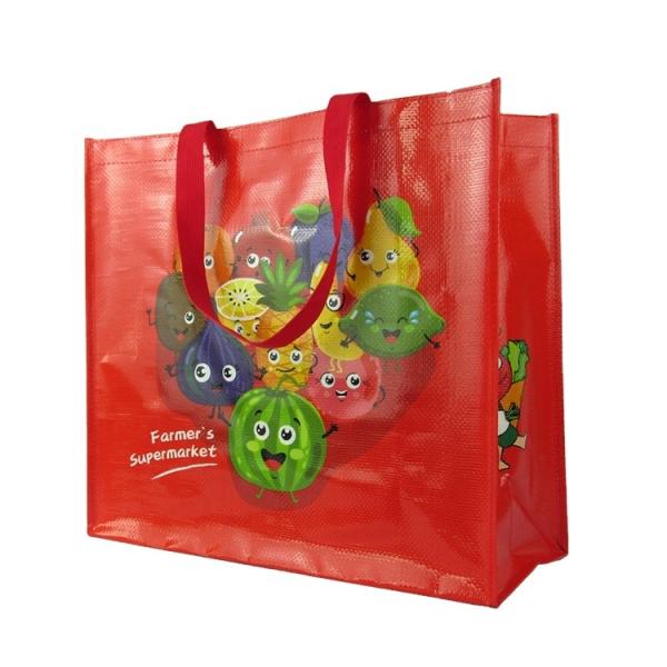 TUV qualified factory supply packaging tote glossy bopp laminated pp woven bag