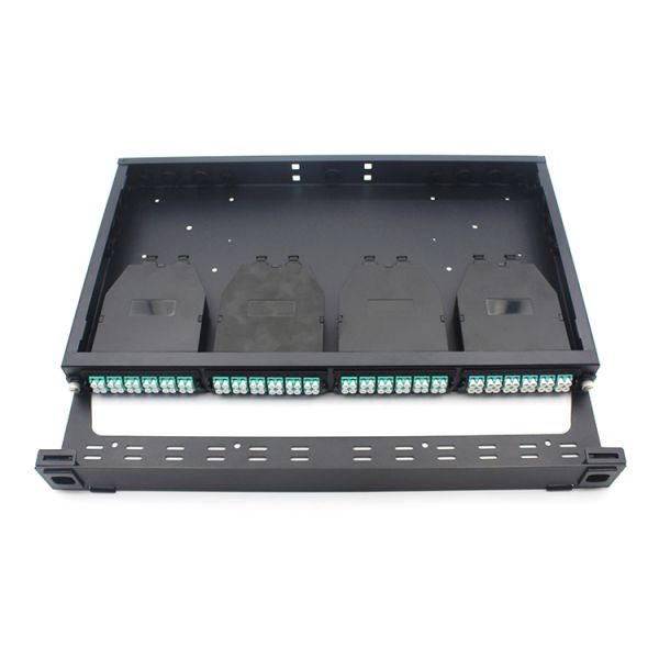 19 Inch Rack Mounted 1U Height MPO-LC 96 Fibers Fiber Patch Panel for High-Density Data Centers