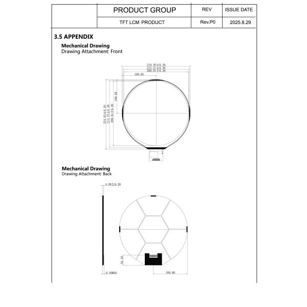 8.2 Inch Round TFT Display