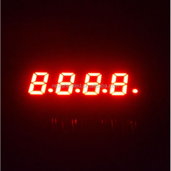 Durable LED 4 Digit 7 Segment Display with 0.56 Inch Digit Height Red Color Common Anode for Industrial Applications