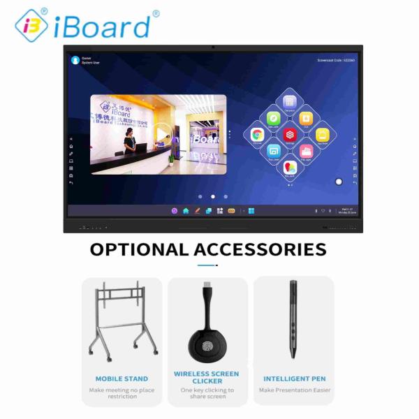 IBoard 3840X2160 Resolution Infrared Multi Touch Screen Interactive Flat Panel with Dual System Android Windows for Office and Education