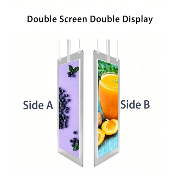 Transparent 49/55 Inch Android OS Double Single Sided Digital Signage for Shopping Malls Retail Stores Animation Graphics