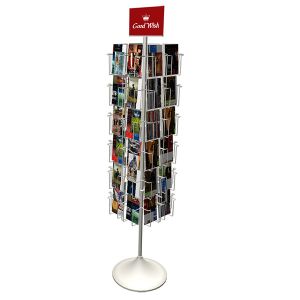 Custom Logo Printing Height 1650mm Rotating Display Rack TUV Approval