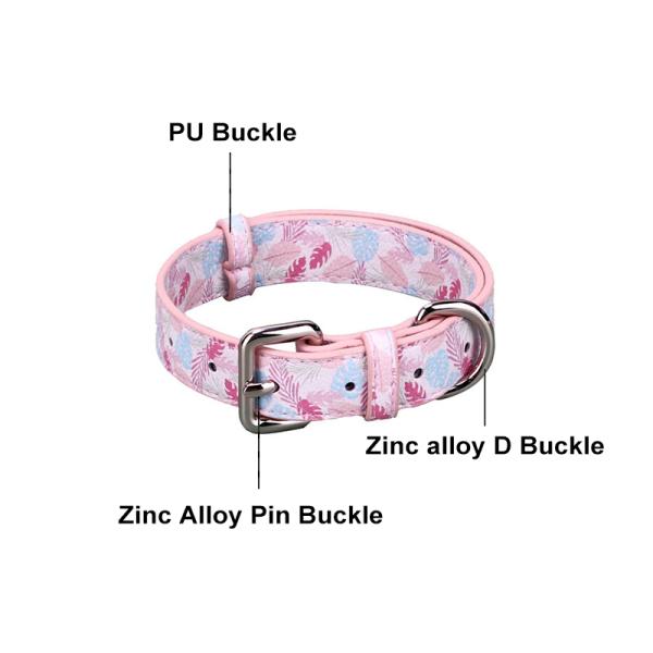 Custom Printed Harness Leash Set Pu Leather Dog Collar Leash Set