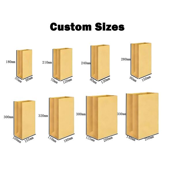 Customized Disposable Kraft Paper Handle Bag Printing Take Away Bag Shopping Bags