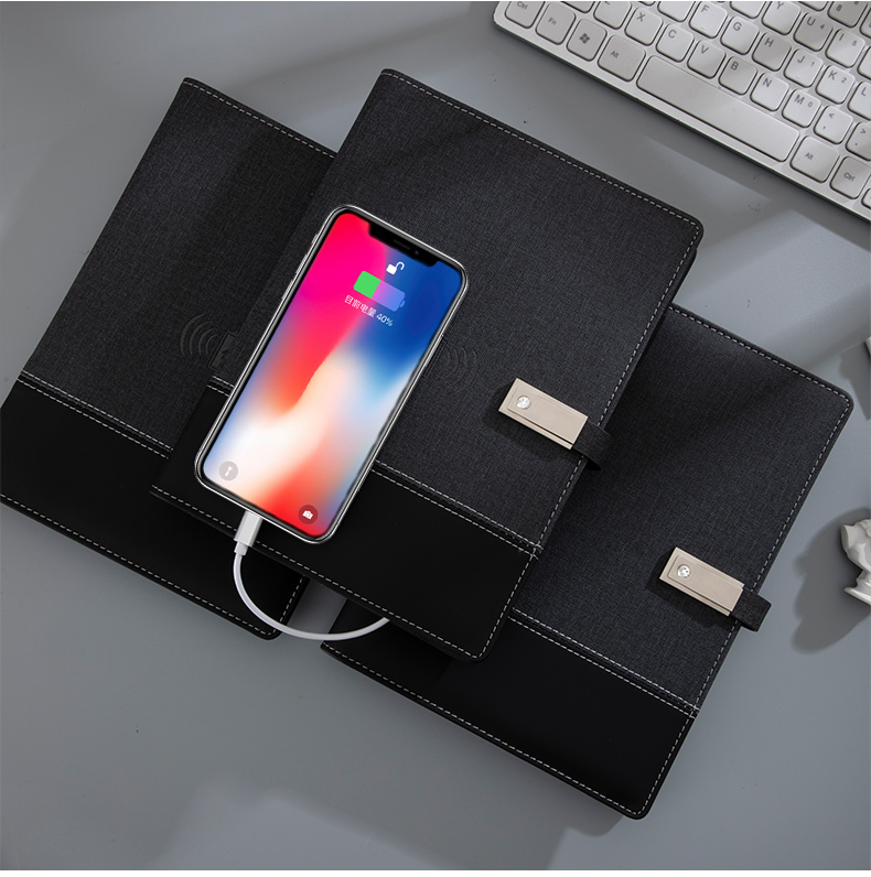 Leather Softcover A5 A4 Leather Planner Notebook Multi Functional Rechargeable