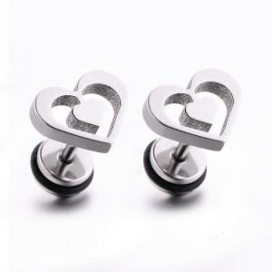 China Special double heart shape women stud earrings stainless steel body piercing jewelry on sale