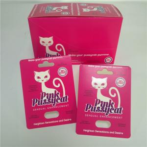 China Pink Pussycat Sex Pill Paper Card Blister Sex Enhancer Packaging Display Box on sale