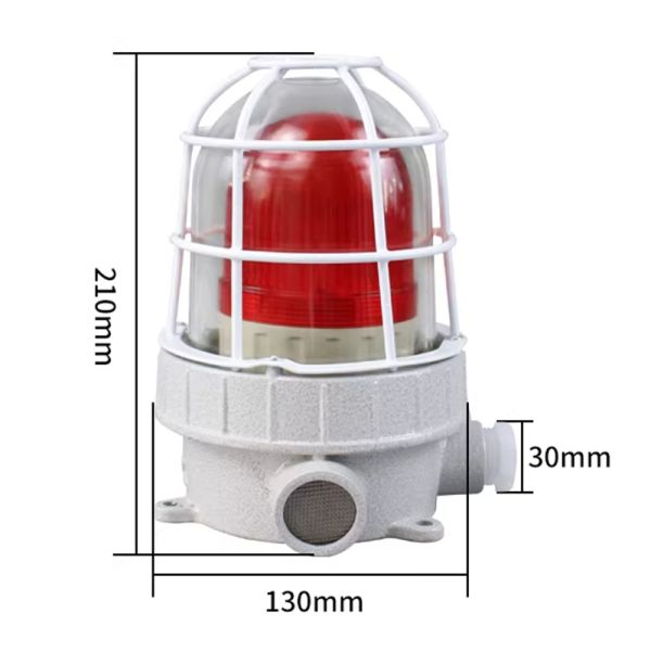 90dB IP66 Buzzer Alarm Sound Light Multi-colors Tri-color Explosion Proof Audible and Visual Light with Cover for Oil and Gas
