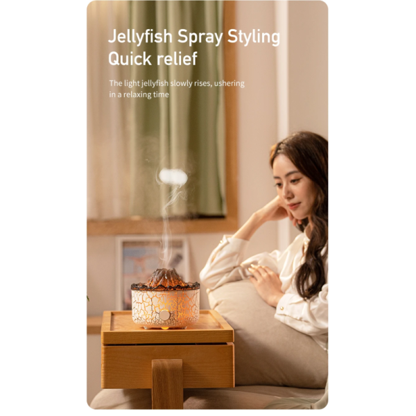 New 200ml Electric Humidifier Fireplace Flame Aromatherapy Diffuser Machine with 12-Color Changing Night Light with Remote for Home Use