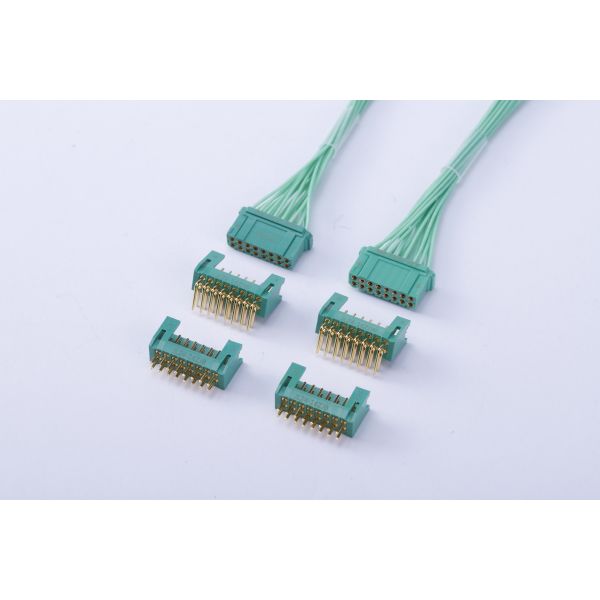 Micro Rectangular PCB Connector JL23-22TKY 22Pins Plug with Gold-Plated Contacts and 2.54mm Double-Row Spacing in PPS Insulator