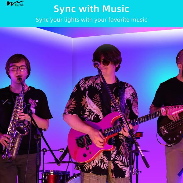 Modern Style 100FT Smart LED Strip Lights 2 Rolls of 50ft with 40 Key Remote Controller Sync to Music