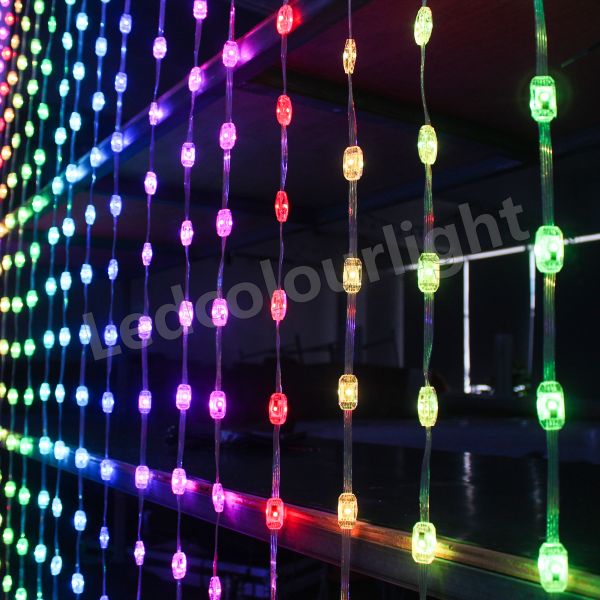 23mm DMX SPI RGB String Lights LED Matrix Curtain String Lights for Events Lighting