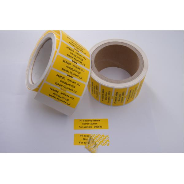 Non Transfer Void Open Tamper Evident Seal Label Custom Logo Printed Security