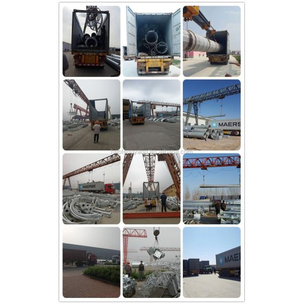 Hot dip galvanized triangular communication steel guyed mast antenna tower
