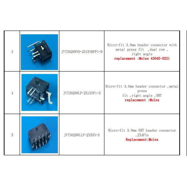Right Angle Dual Row SMT Header Connector With Solder Pitch 3.0mm Microfit SMT 43045