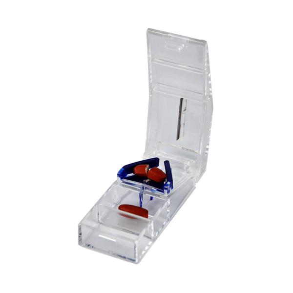 Tablet Pill Splitter Crusher Combo Box 3 In 1 Retracting Blade Guard 1/3" 1/4"
