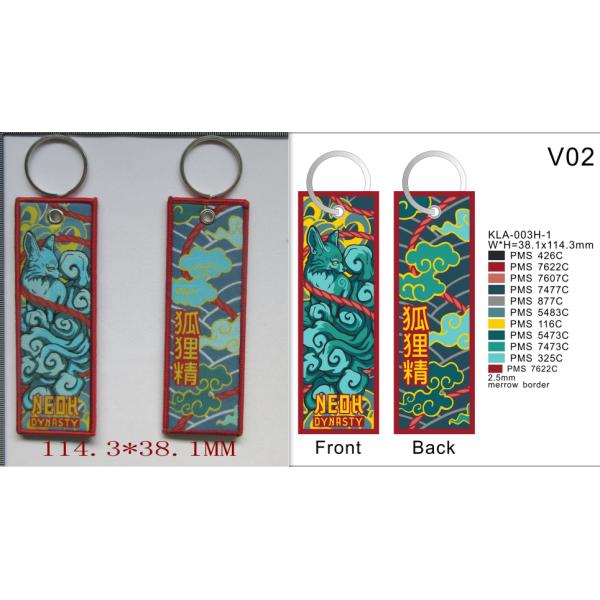 Pantone Color Remove Before Flight Keychain Twill Ninja Merrow Border