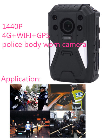 HD 1440P IP67 Police Wearable Video Camera With 4G GPS WIFI Function
