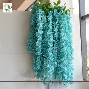 Wholesale UVG WIS006 Blue silk wisteria artificial flower for wedding and party decoration from china suppliers