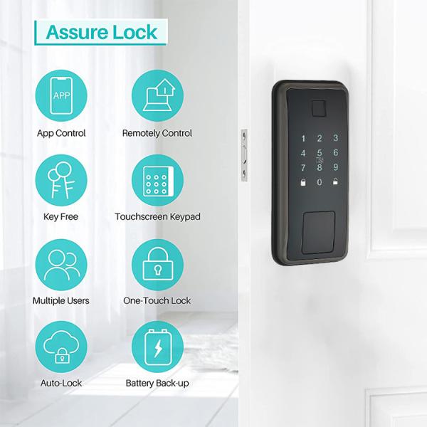 Silver Smart Deadbolt Door Lock RFID Card Fingerprint Door Lock
