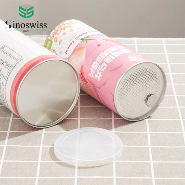 Recyclable Paper Cans Packaging Craft Cylinder Paper Tube Packaging For Cereal Oatmeal