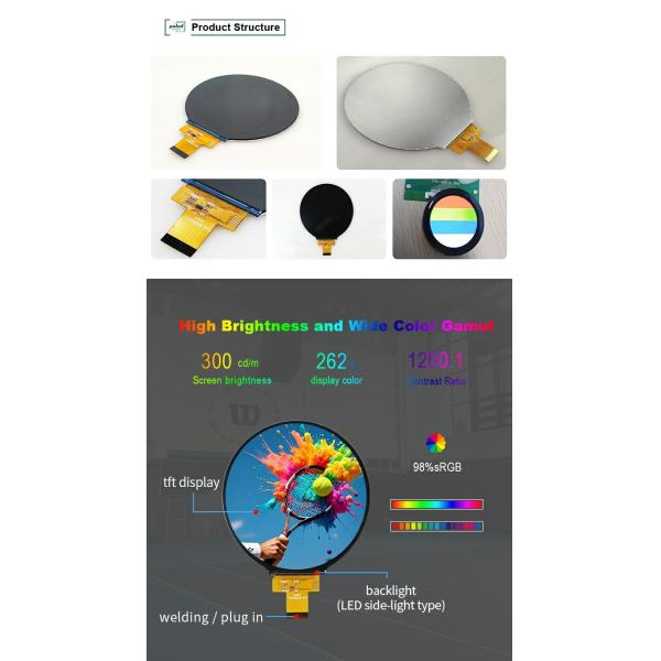 Polcd 4 inch Round Circular TFT Display 720x720 MIPI interface 30 Pins ST7703 TFT LCD Screen Module