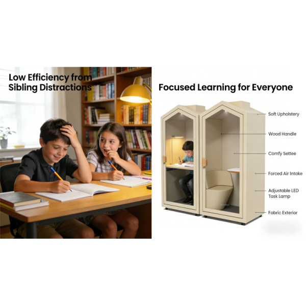 Movable Homd Private Study Pod Home Office Soundproof Efficiency Improve Focus Space House Silence Home Pod