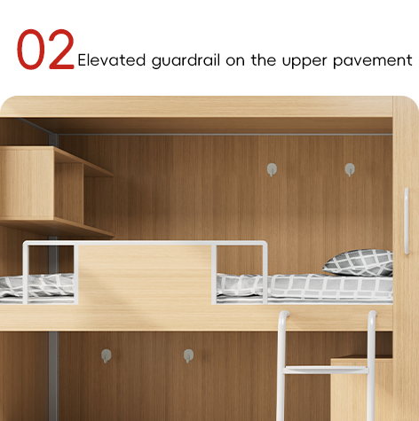 4000 X 900 X 2400mm Wooden Color Fashion Bunk Bed For Youth Hostel Support customization