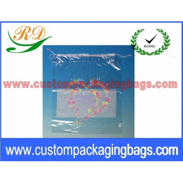 Colorful Promotional PP material Drawstring Plastic Bags for Clothes Packaging
