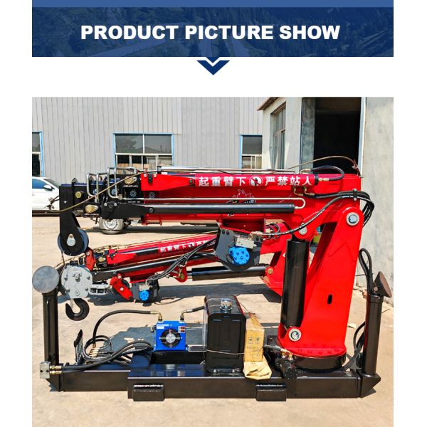 Mini Pickup Crane Small Crane with Remote Control Hydraulic Extensions Lifting Marble