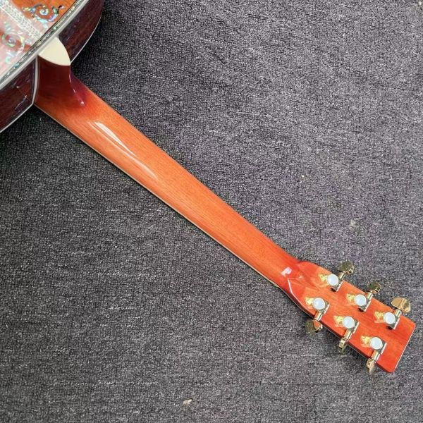 Custom 6/12 Strings Solid KOA Back Side Abalone Binding Acoustic Guitar with Customized Logo in Abalone