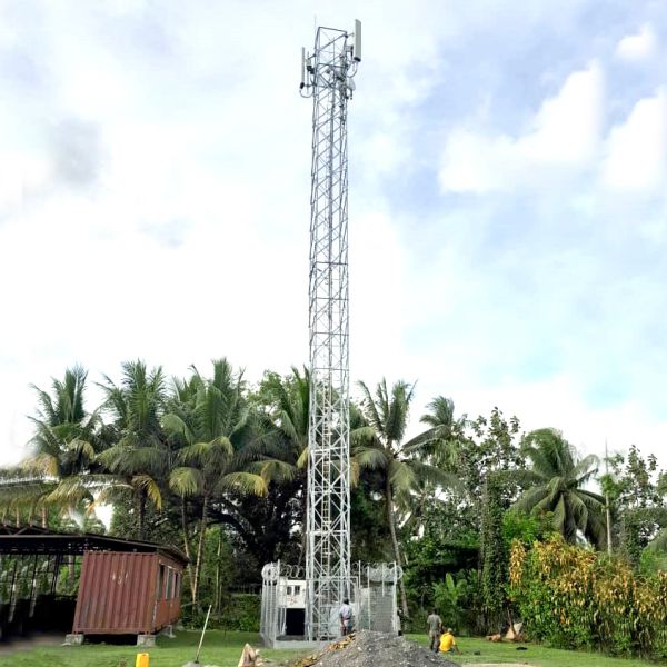 Self Supporting Galvanized Steel Communication Tower 30m To 60m For BTS