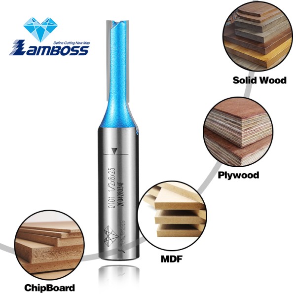 LAMBOSS Double Edge Straight Bit for Woodworking High Precision Router Bit Trimming Milling Cutter