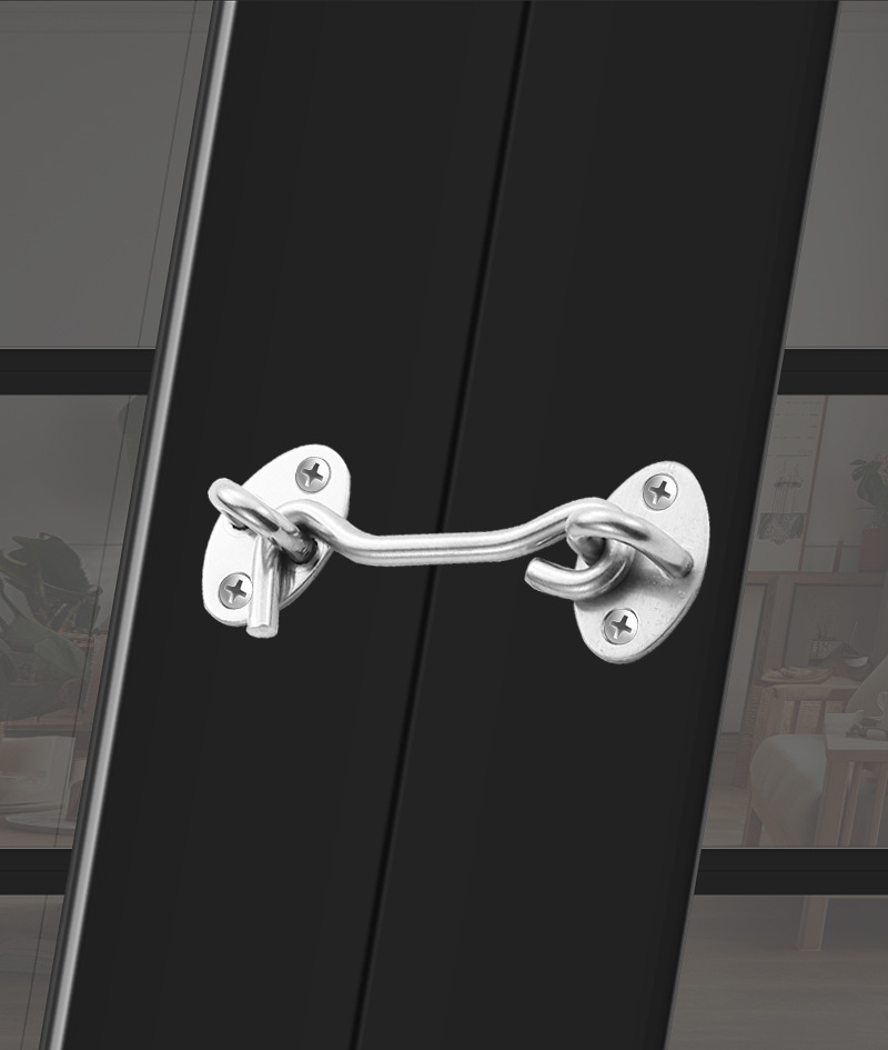 Solid Thickened Stainless Steel Windproof Hook Modern Design Hotels Old-Style Wooden Windows for Sliding Doors & Windows Bolt