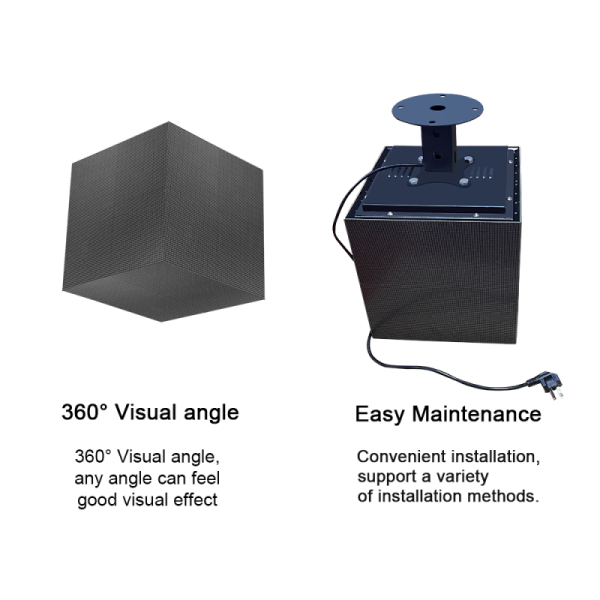 Corner Led Cube Display Indoor Full Color on Pairs 5 Sides P2.5 320*320*320mm Screen Indoor P3 Hotel Advertisement Mall