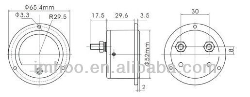 Round Analog Panel Meter Ammeter SO-65 DC 30A