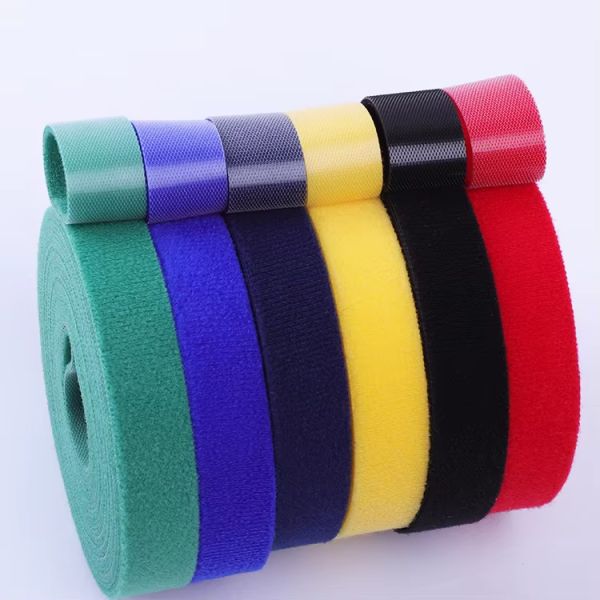 Self Adhesive Hook And Loop Strap Customized Back To Back Cable Tie Colorful