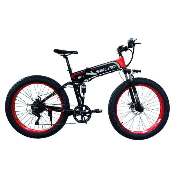 Quality Max Speed 35 Km / h 500 Watt 26 Inch Folding Fat Tire Electric Bike with Full Suspension for sale